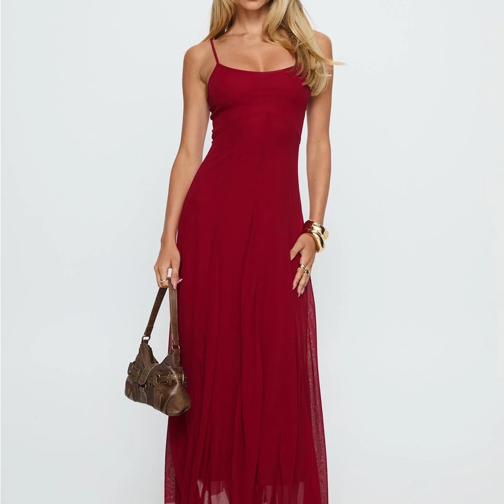 Princess Polly Janeira Pleat Maxi Dress Red
